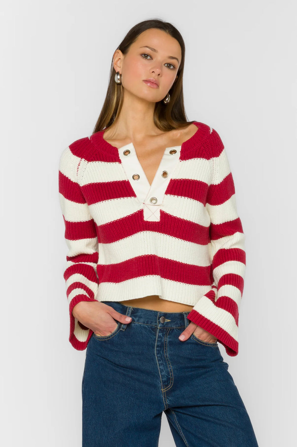 Sapphire Red Stripe Sweater