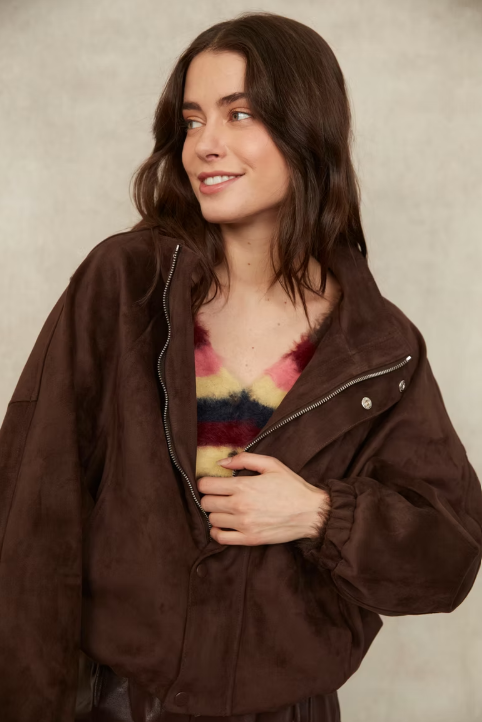 Mia Suede Balloon Jacket