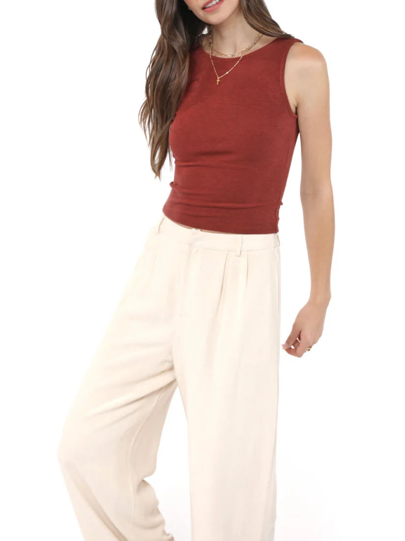 Open Up Sleeveless Knit Top