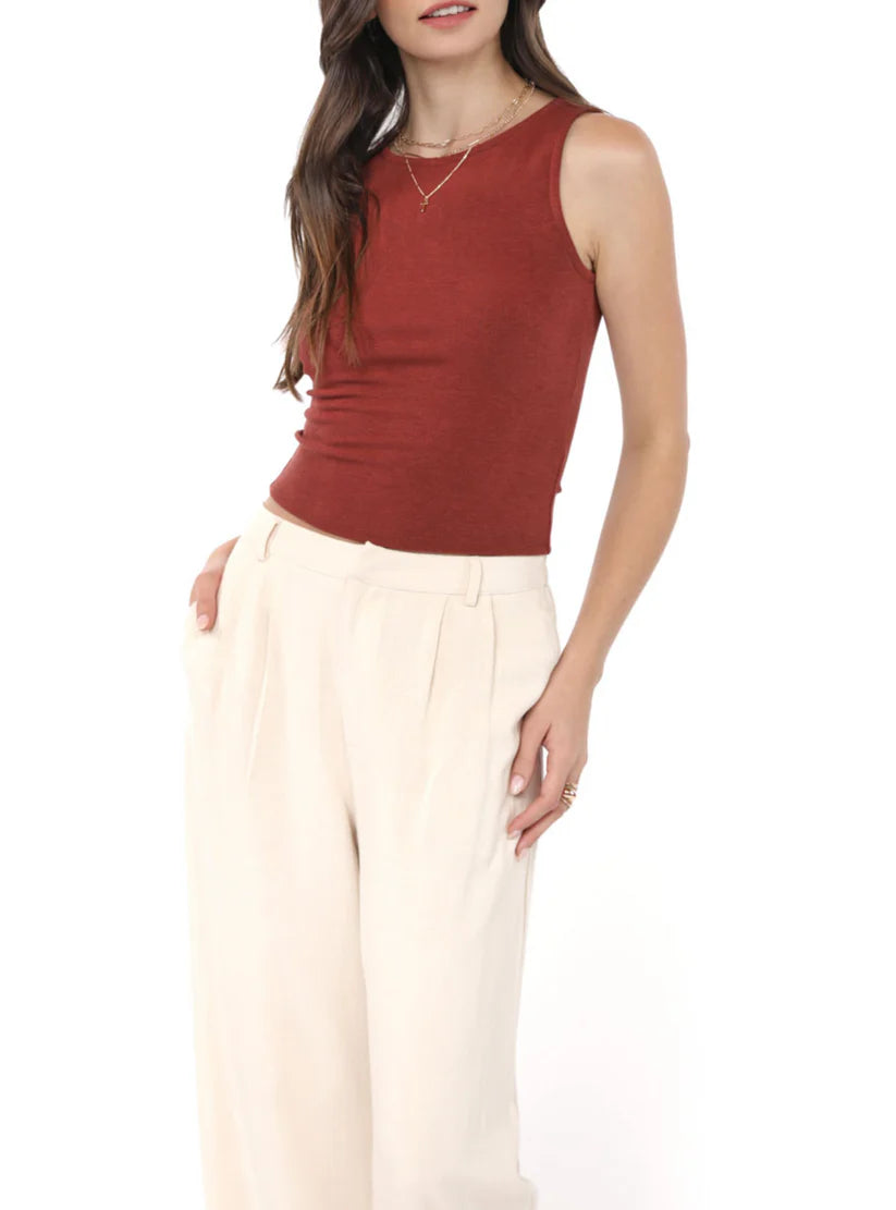 Open Up Sleeveless Knit Top