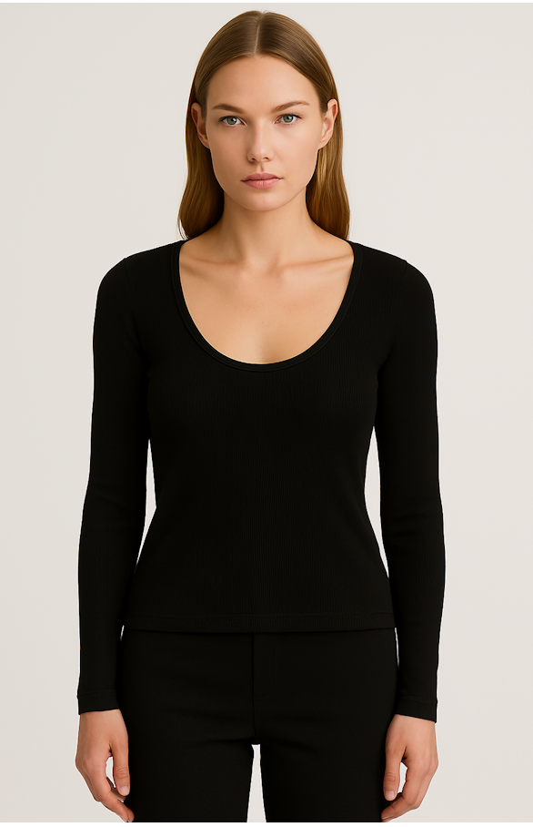 Alie U Neck Rib Longsleeve