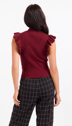 Tiffany Mockneck Ruffle Tank Sweater