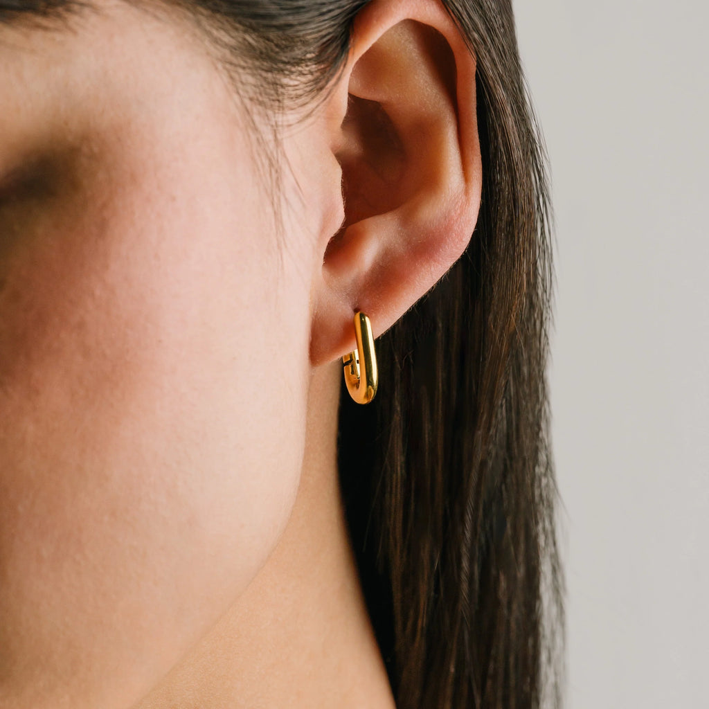 Small Paperclip Puff Earring