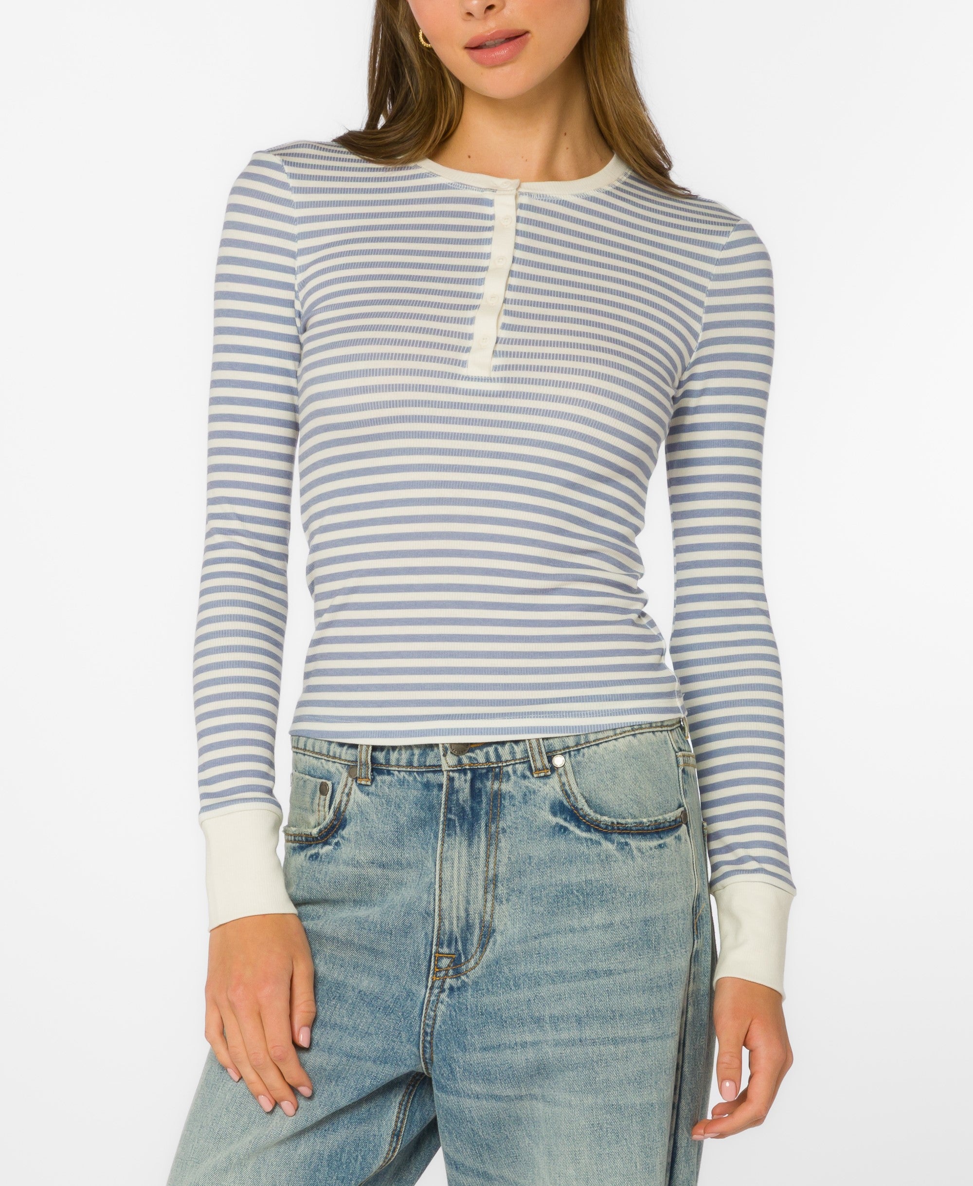 Tulsi Coastal Blue Stripe Tee