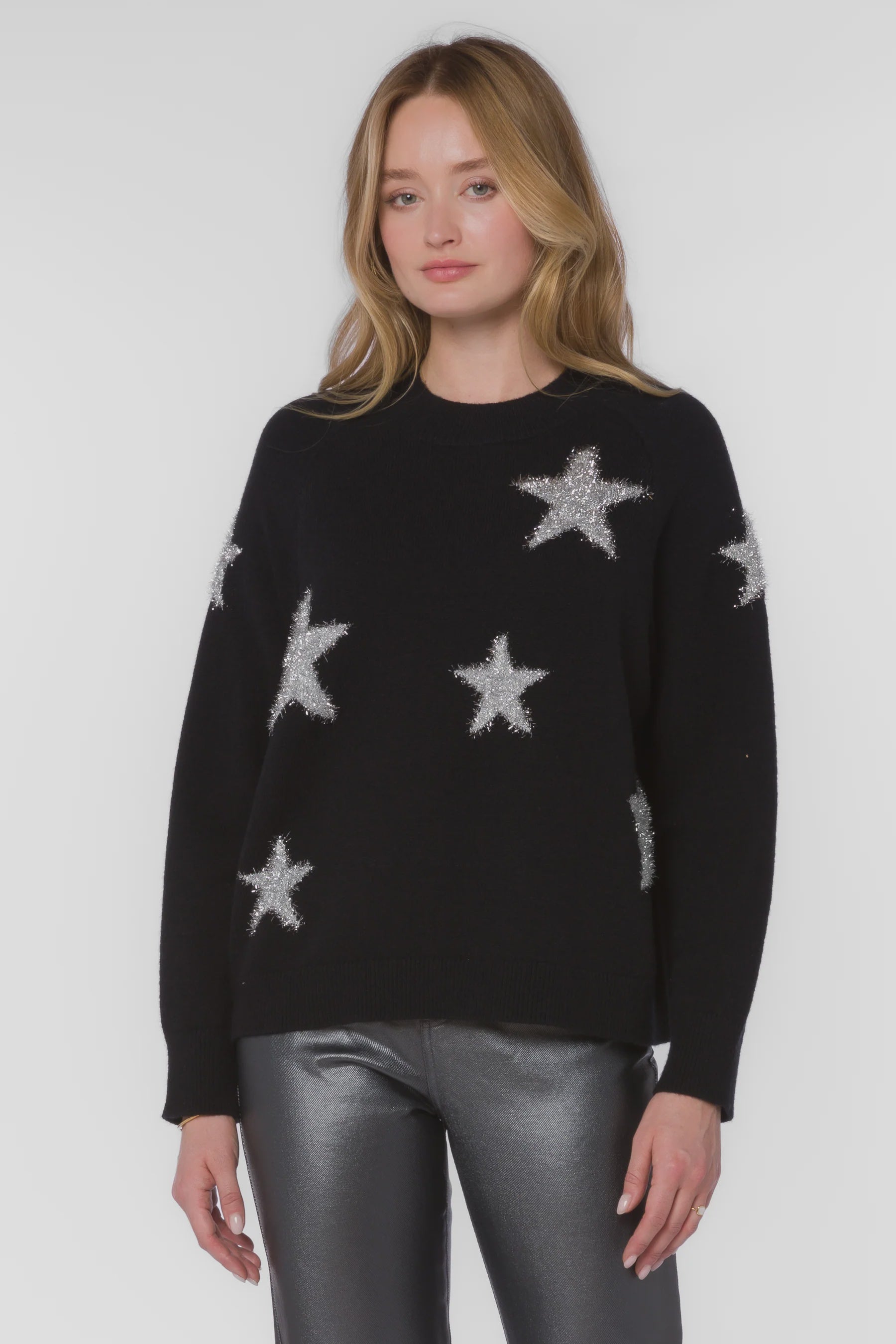 Zinnia Black Silver Star Sweater