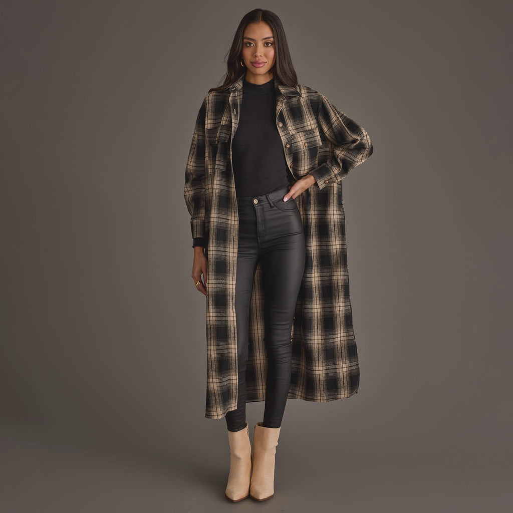 Plaid Long Lightweight Jacket