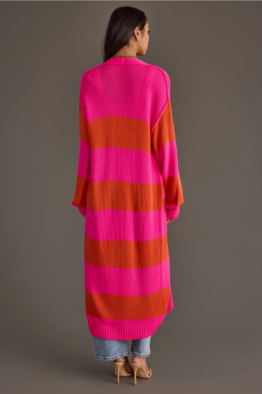Bright Striped Duster Cardigan