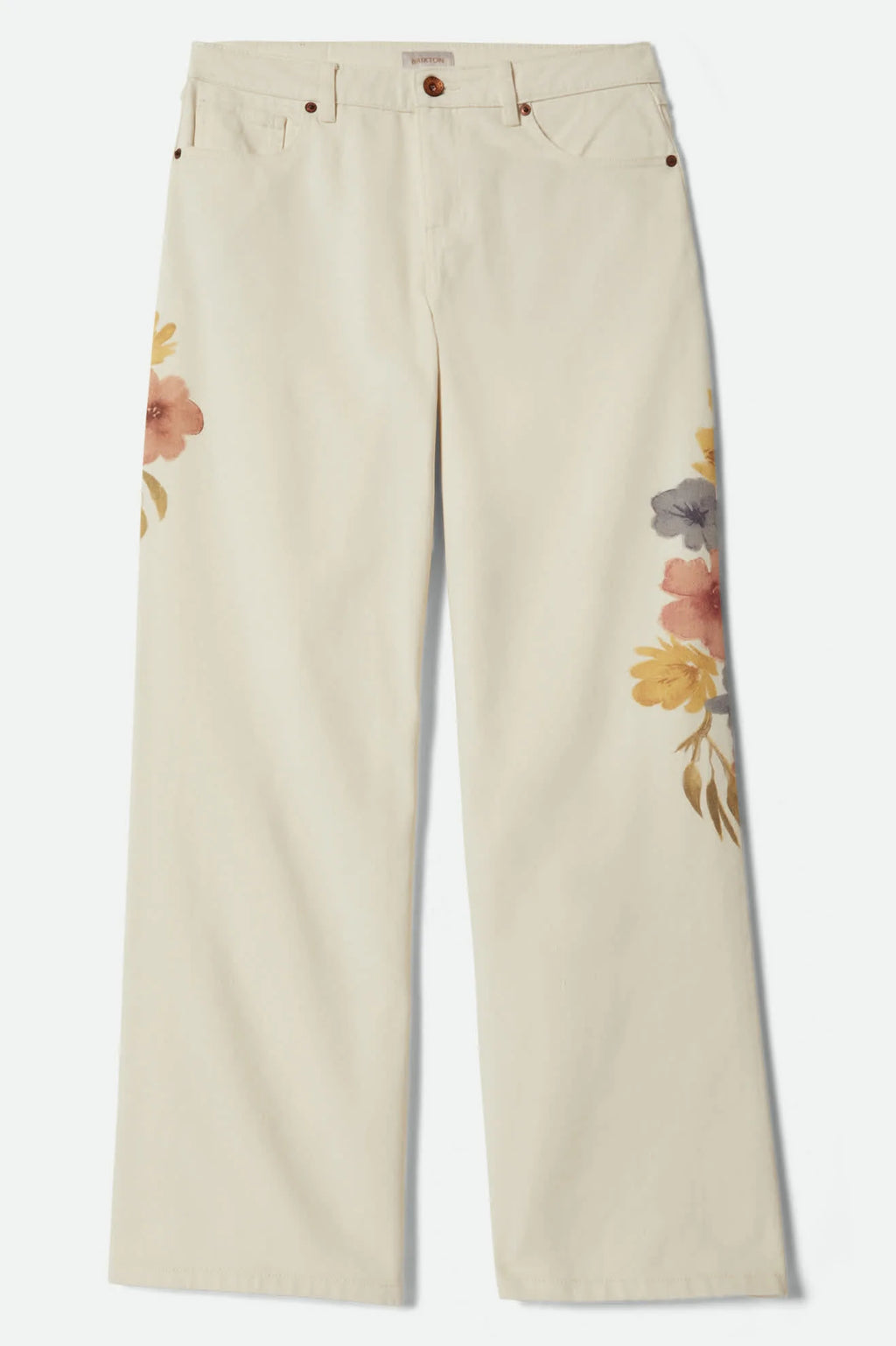 The Chloe 5 Pocket Pant-Off White Floral Burst
