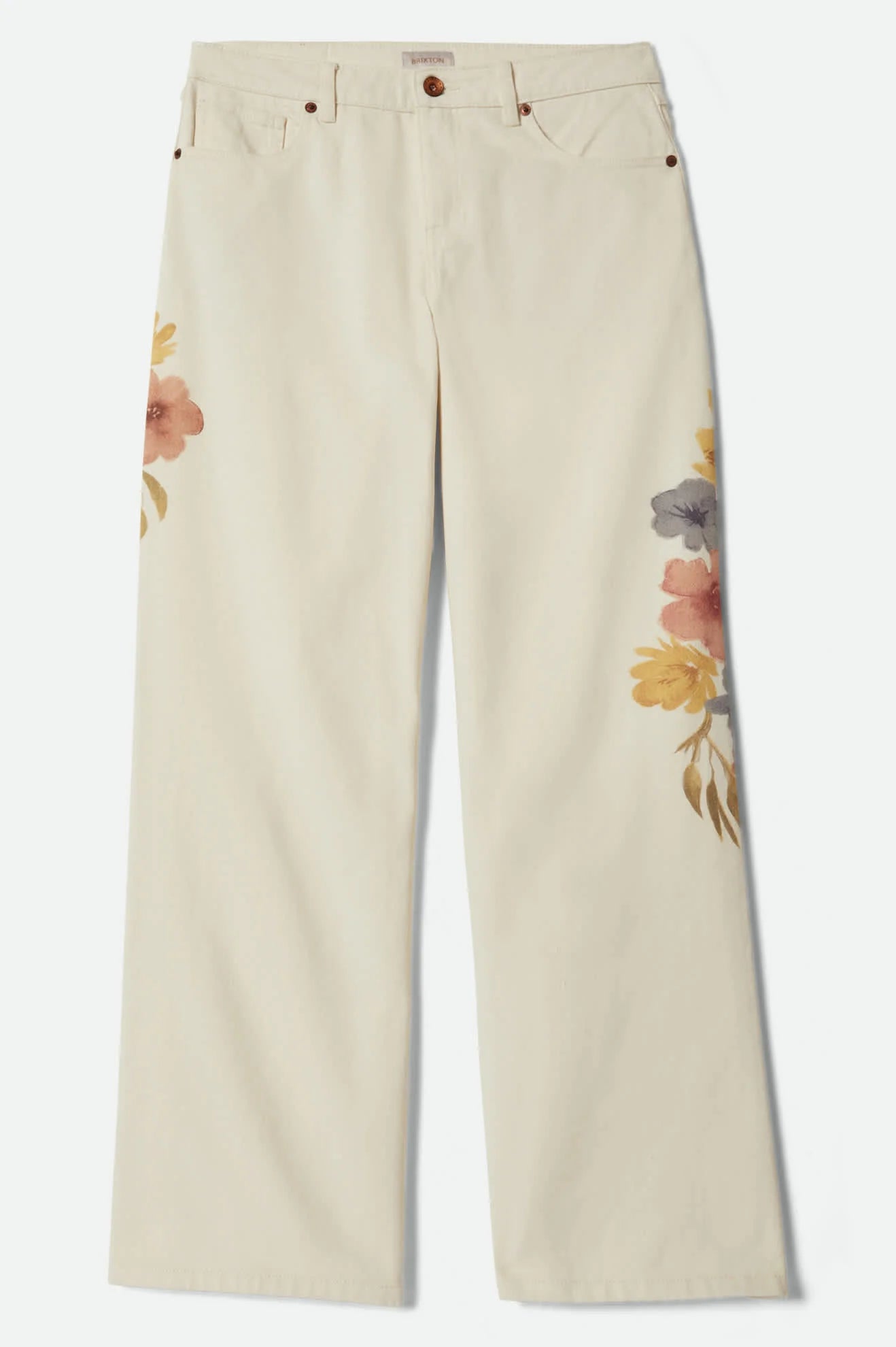 The Chloe 5 Pocket Pant-Off White Floral Burst