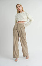 Lend Love Wide Leg Pant-Oak