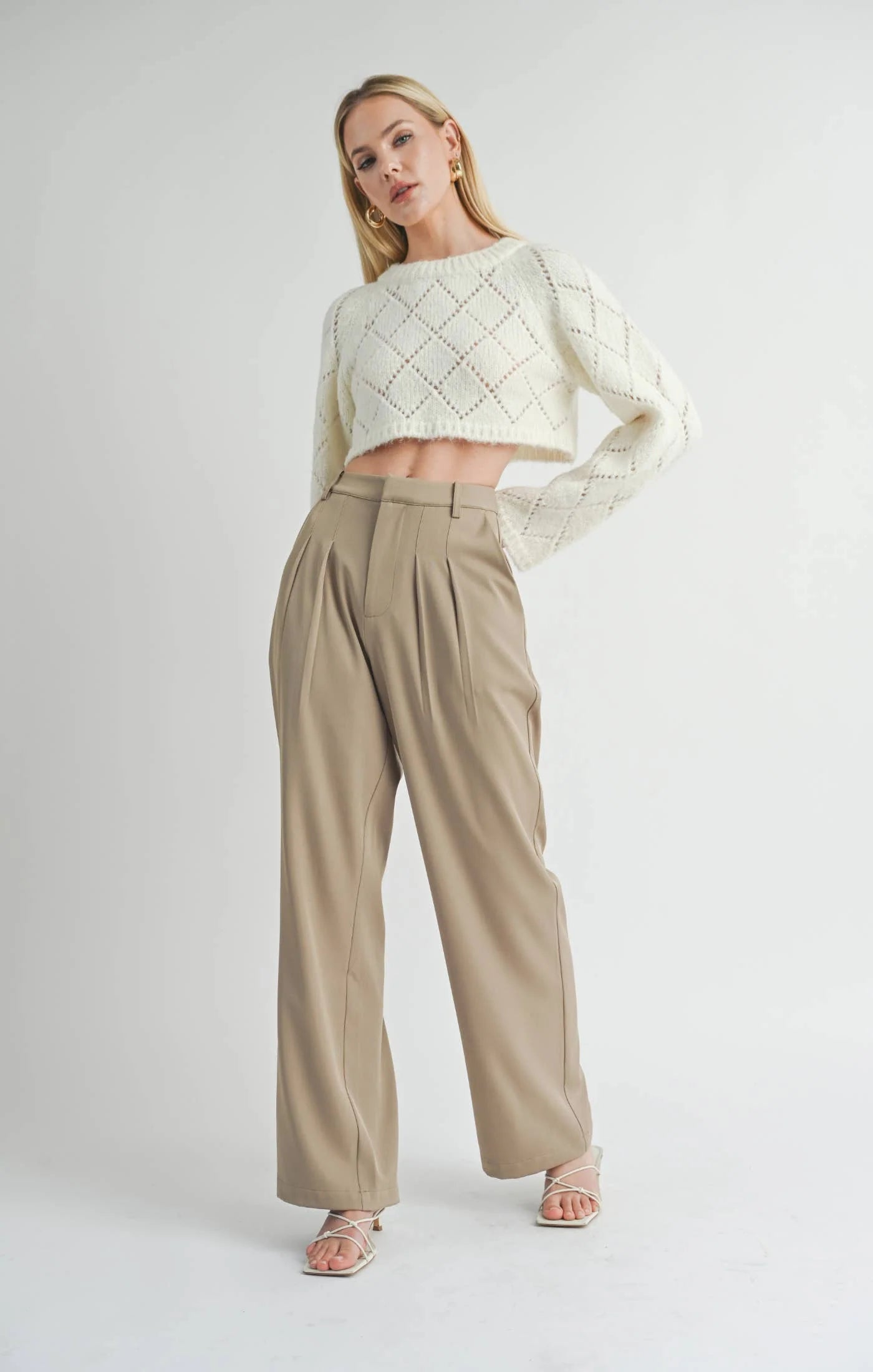 Lend Love Wide Leg Pant-Oak
