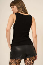 Cooper Sweater Rib Tank-Black