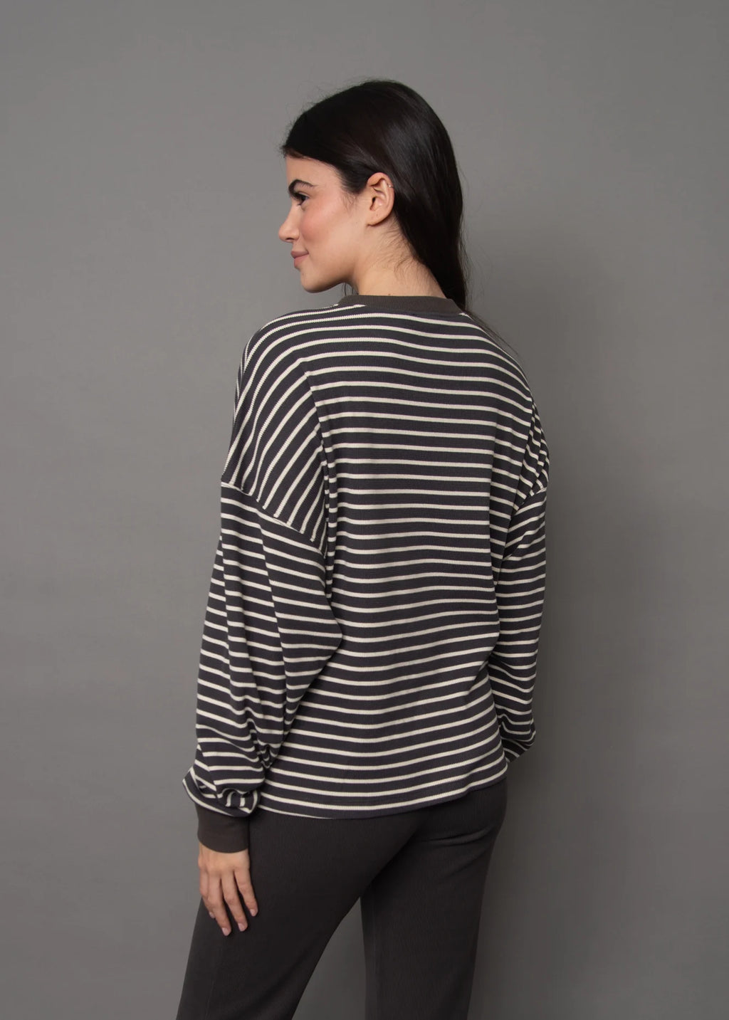 Colbert Striped Cozy Waffle Top