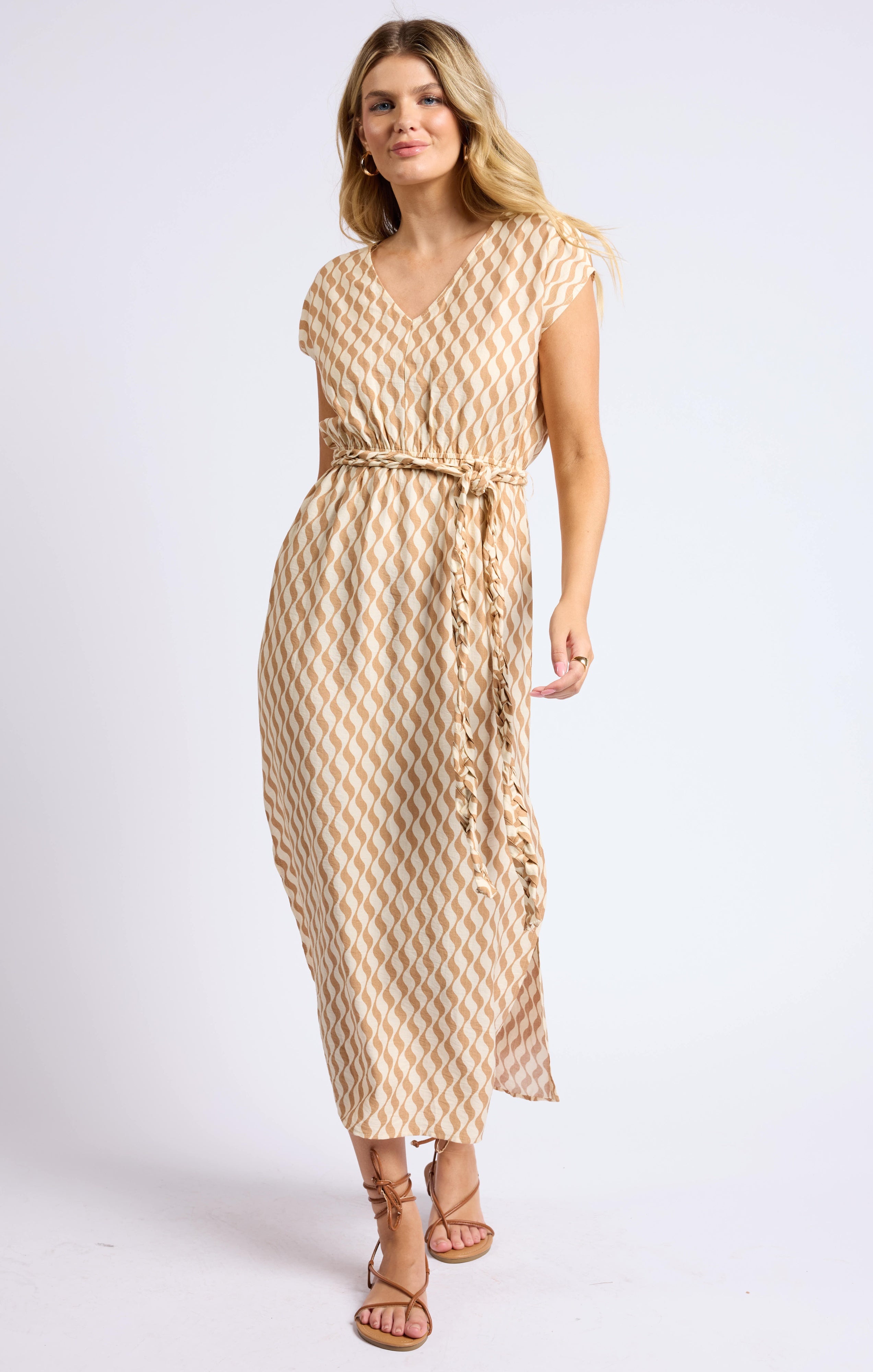 Prickly Pear V Neck Maxi Dress