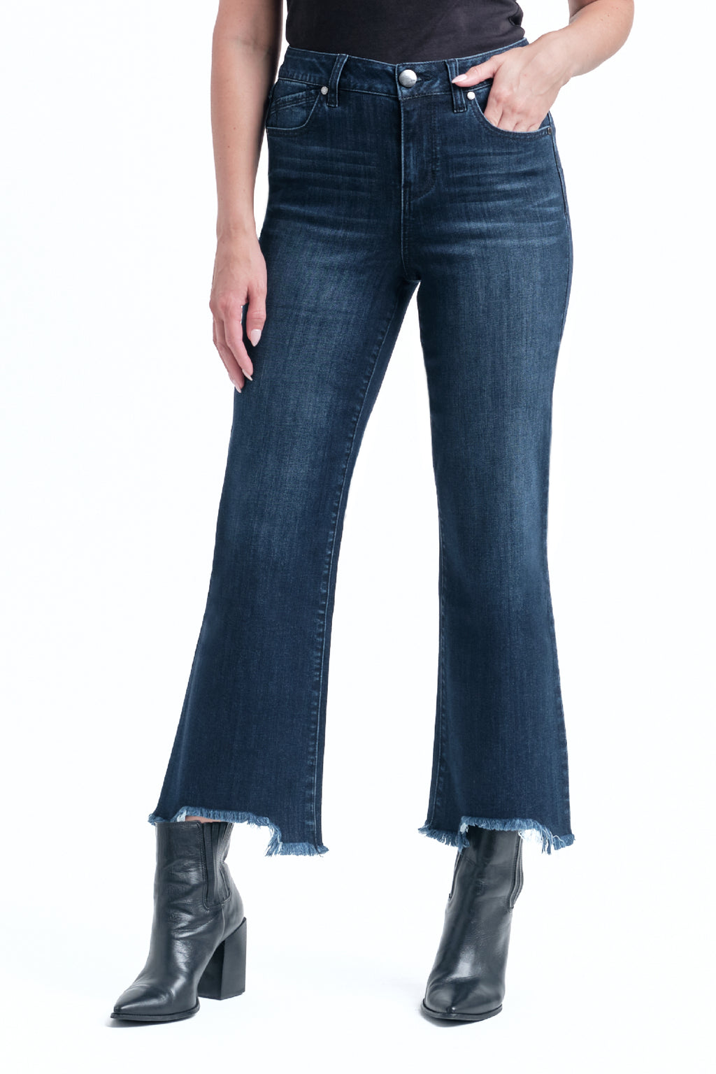 Ailani Demi Boot With Fray Hem
