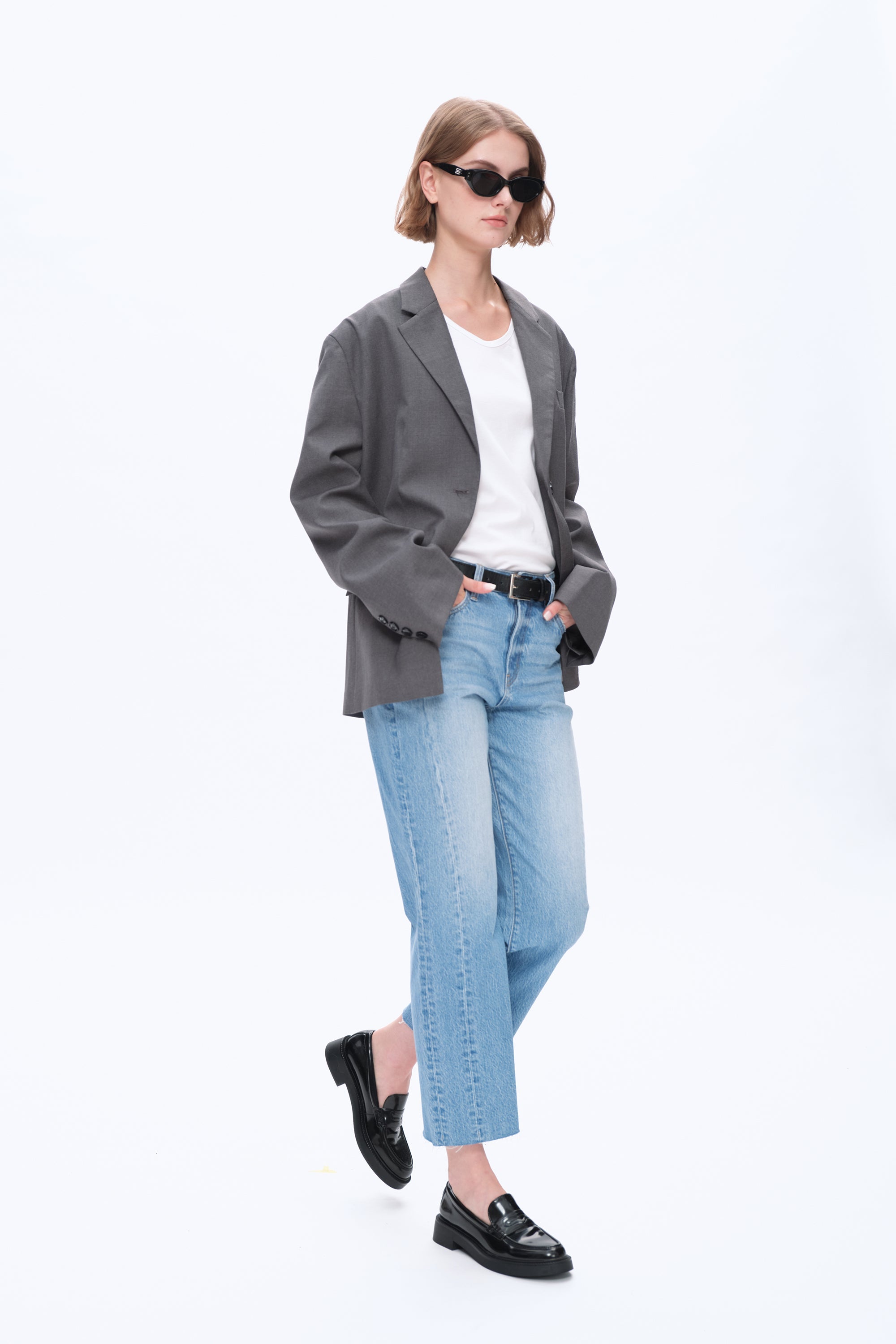 High Rise Relaxed Straight Leg Denim