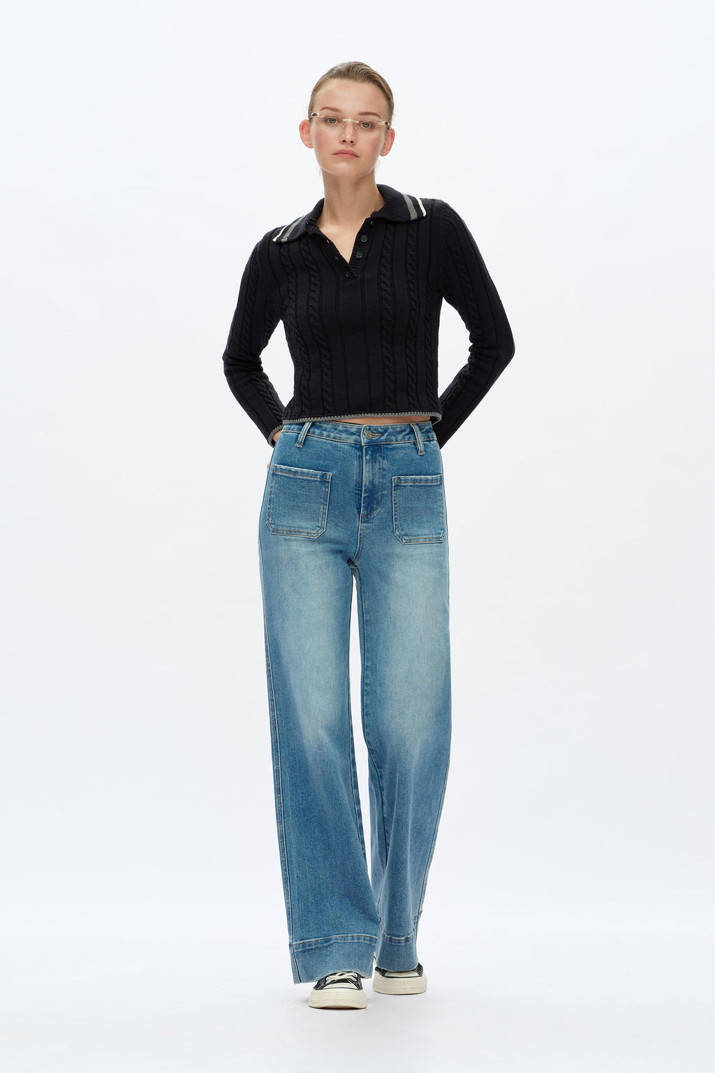 High Rise Wide Leg Denim