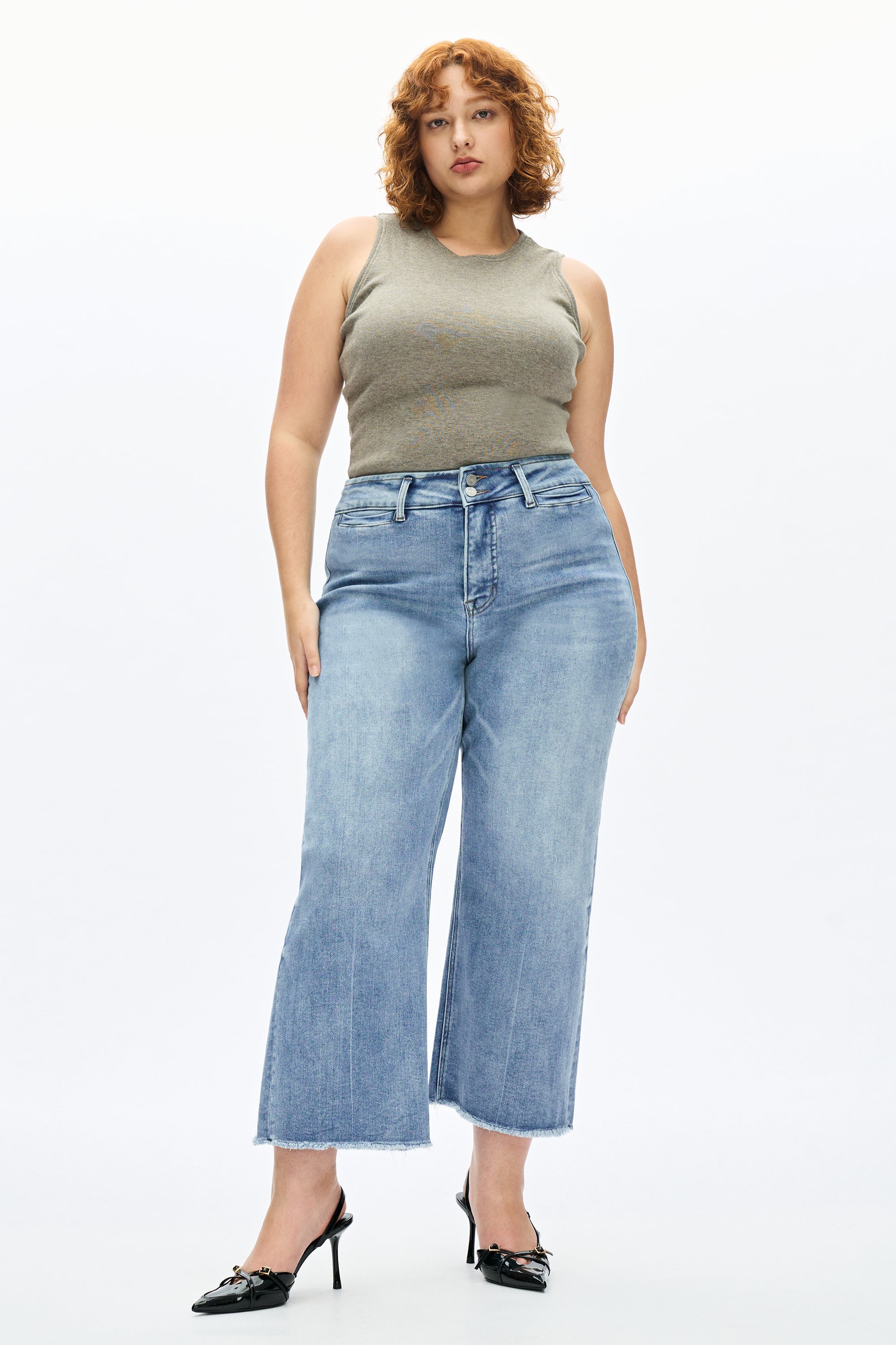 Plus High Rise Wide Leg