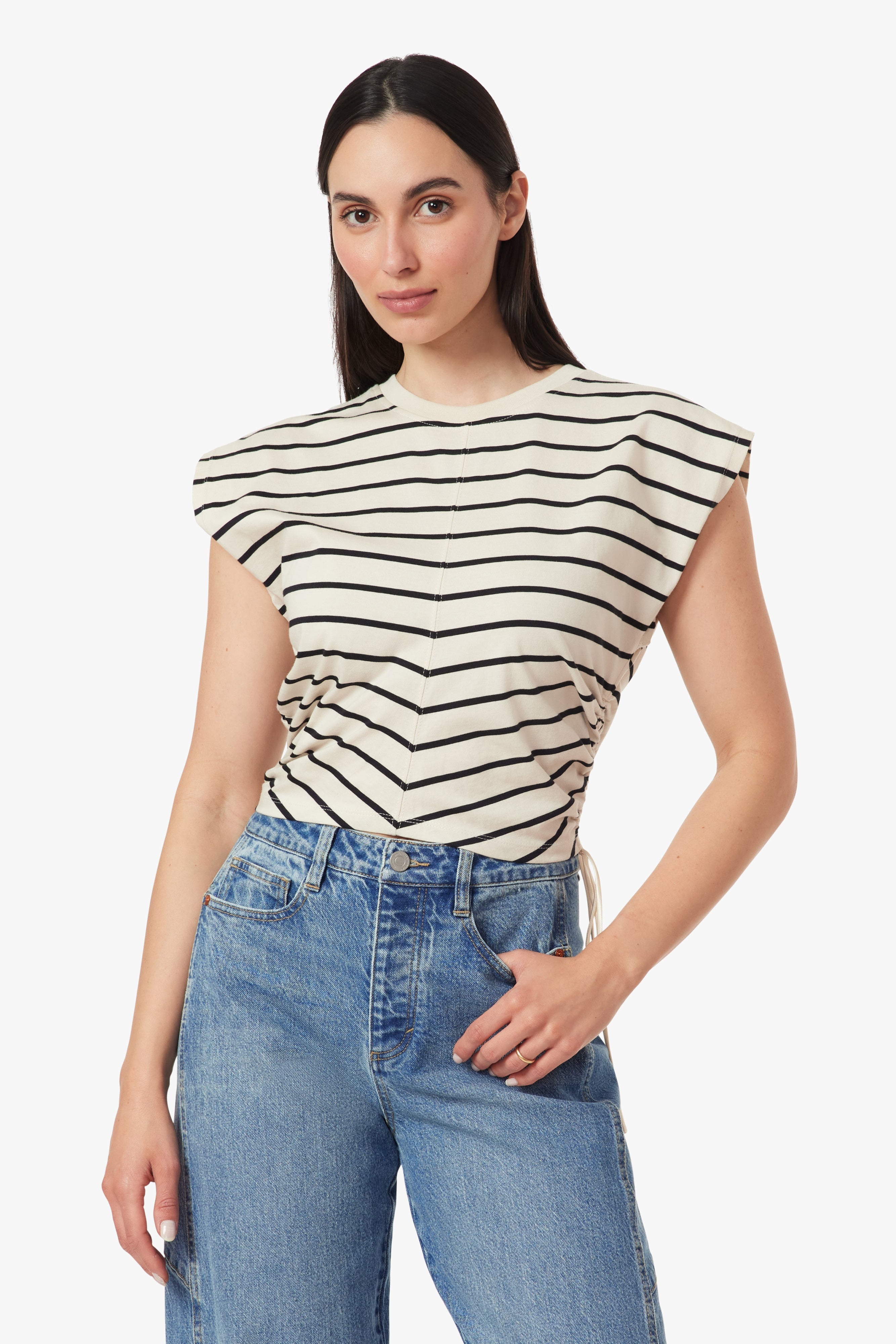 The Luna Top-Ecru/Jet Black
