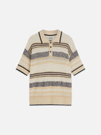 Structure Dropped Shoulder Knitted Polo