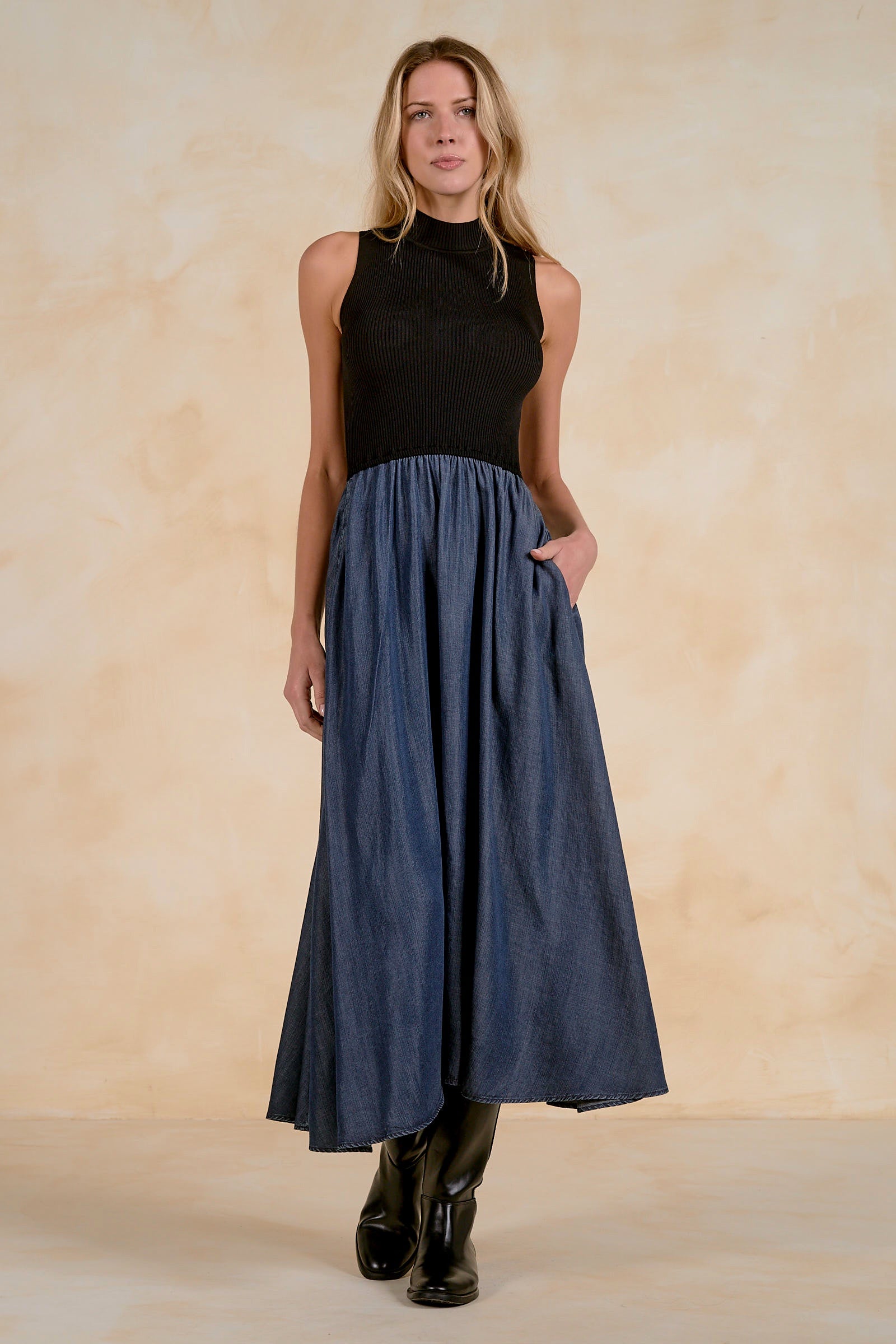 Maxi Mock Neck Sleeveless