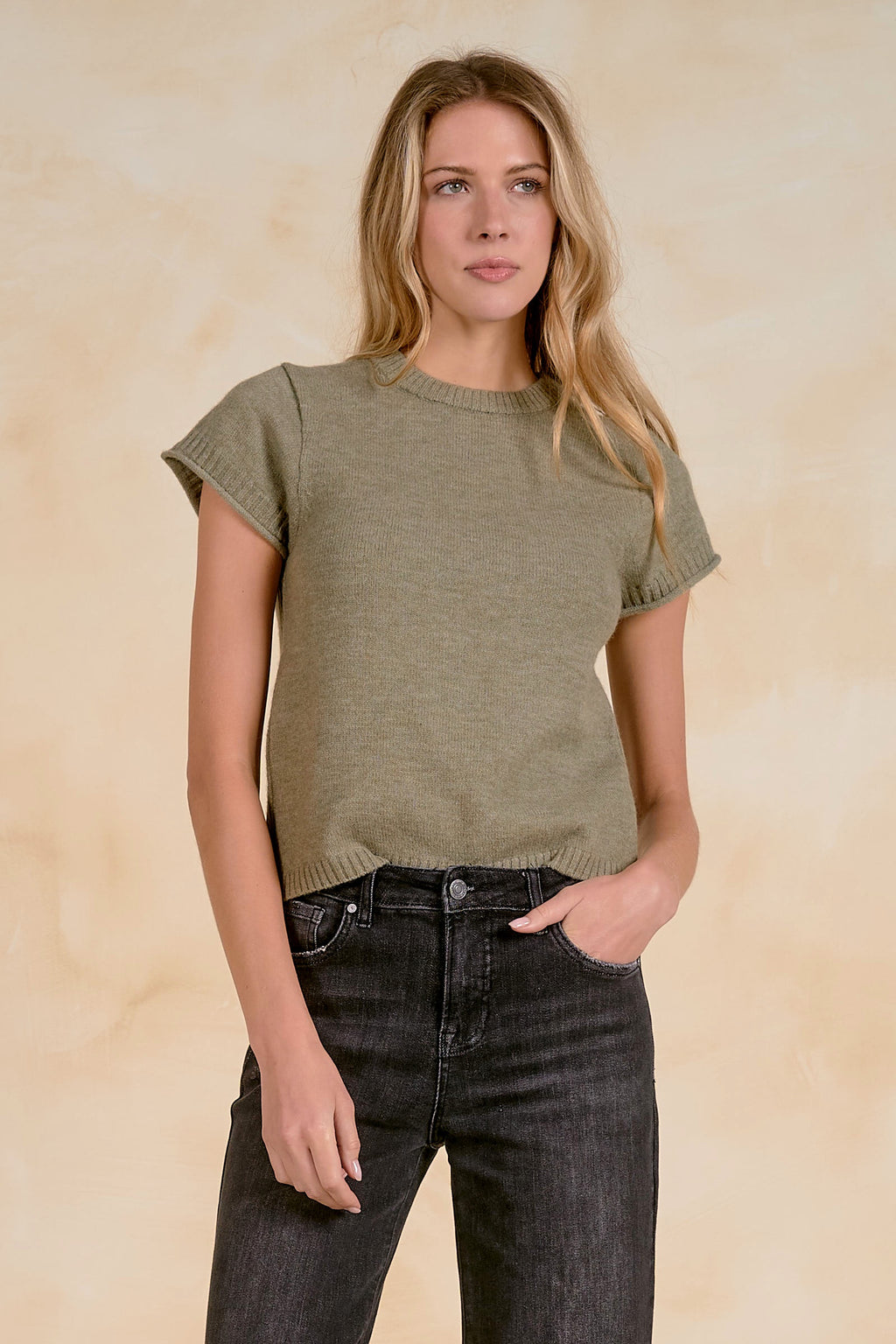 Short Sleeve Sweater Crewneck