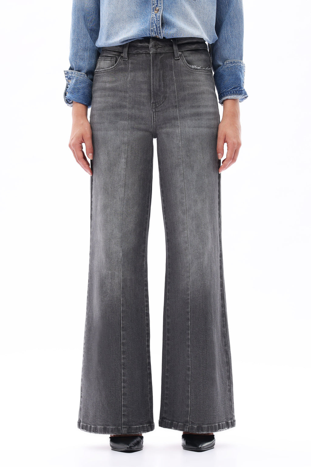 Gray High Rise Wide Leg