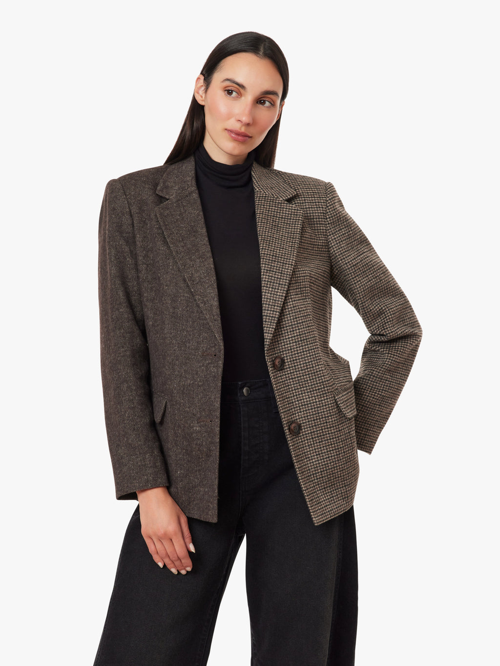 Herringbone Mix Blazer Coat
