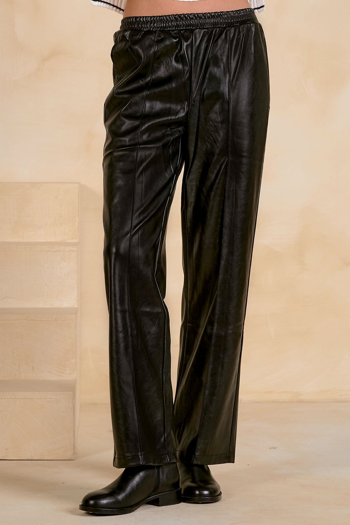 Leather Pull-On Pant