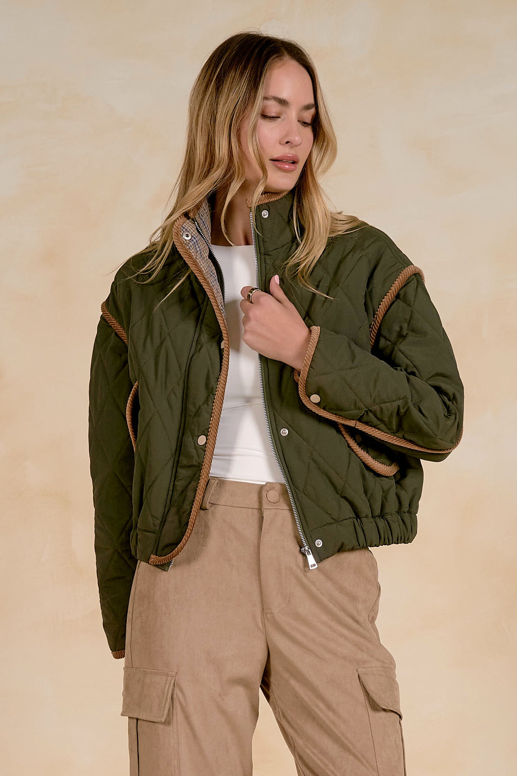Corduroy Trim Jacket