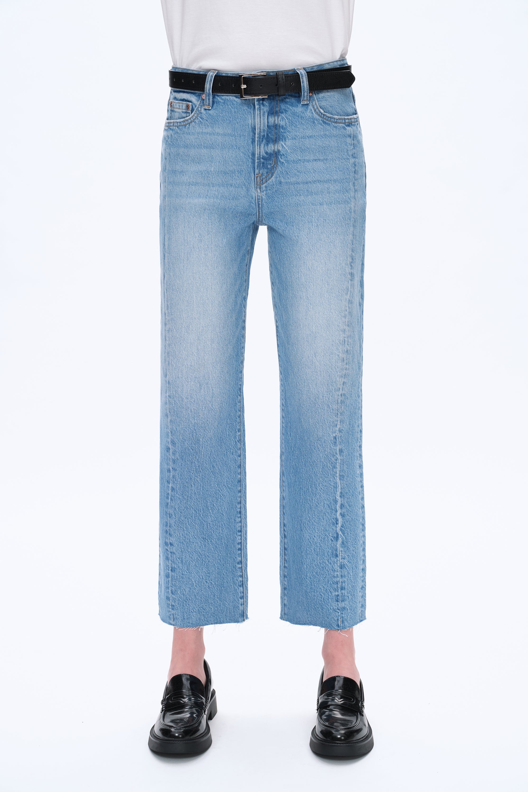 High Rise Relaxed Straight Leg Denim
