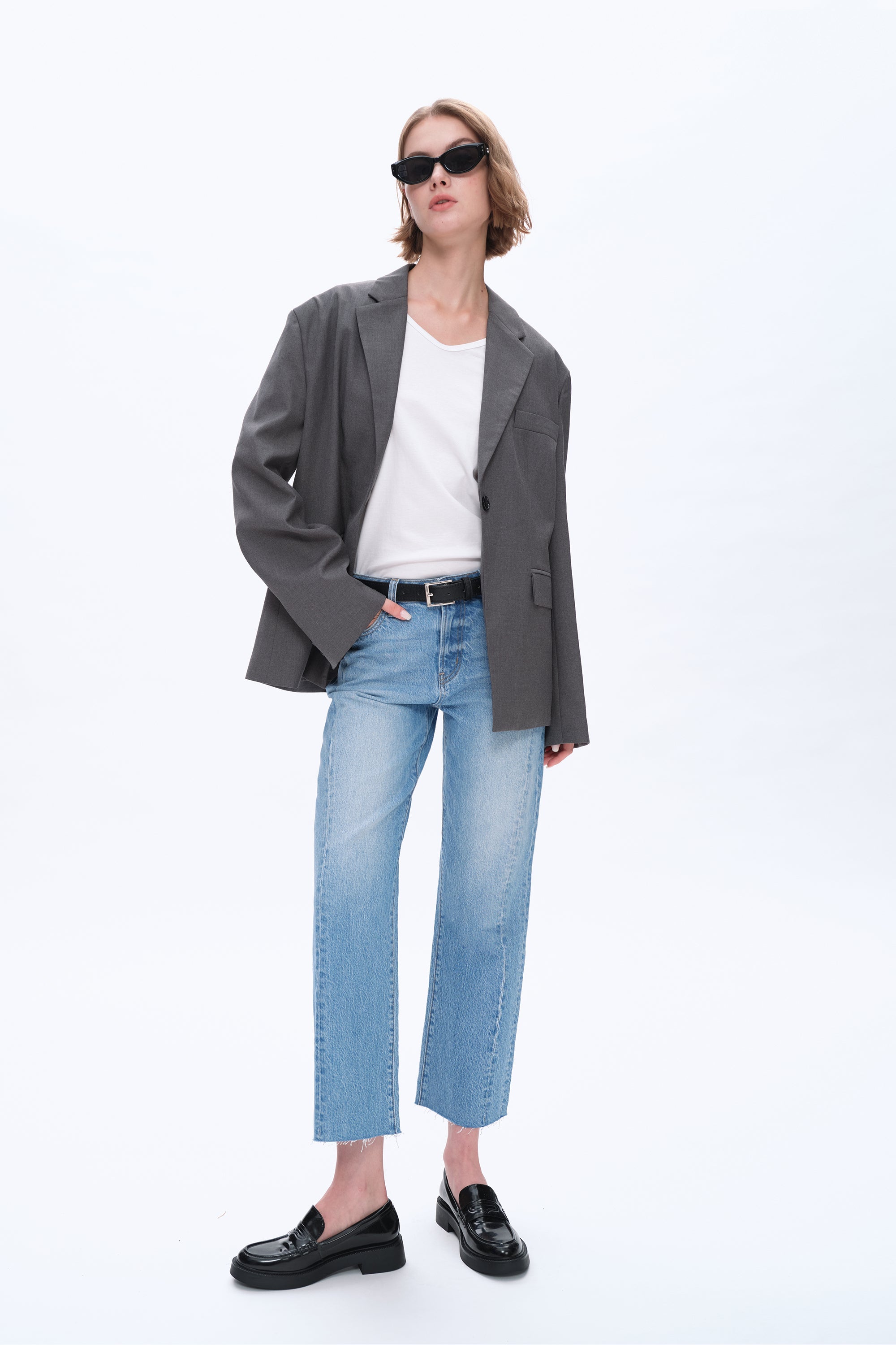 High Rise Relaxed Straight Leg Denim