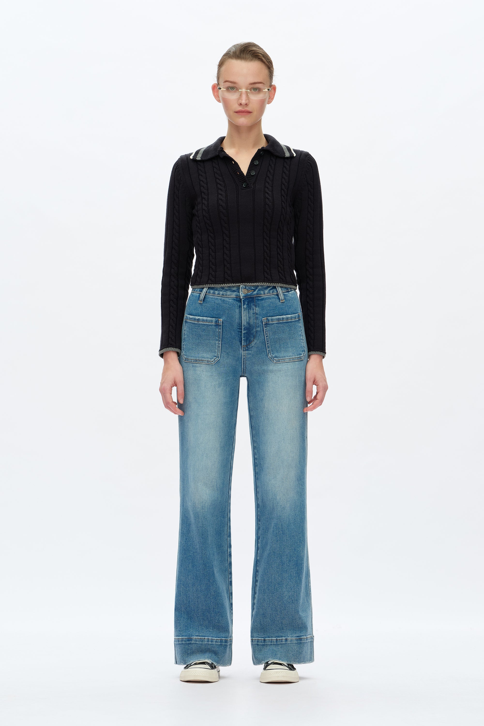 High Rise Wide Leg Denim