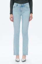 Mid Rise Slim Straight Denim Jeans