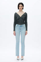 Mid Rise Slim Straight Denim Jeans