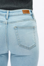 Mid Rise Slim Straight Denim Jeans