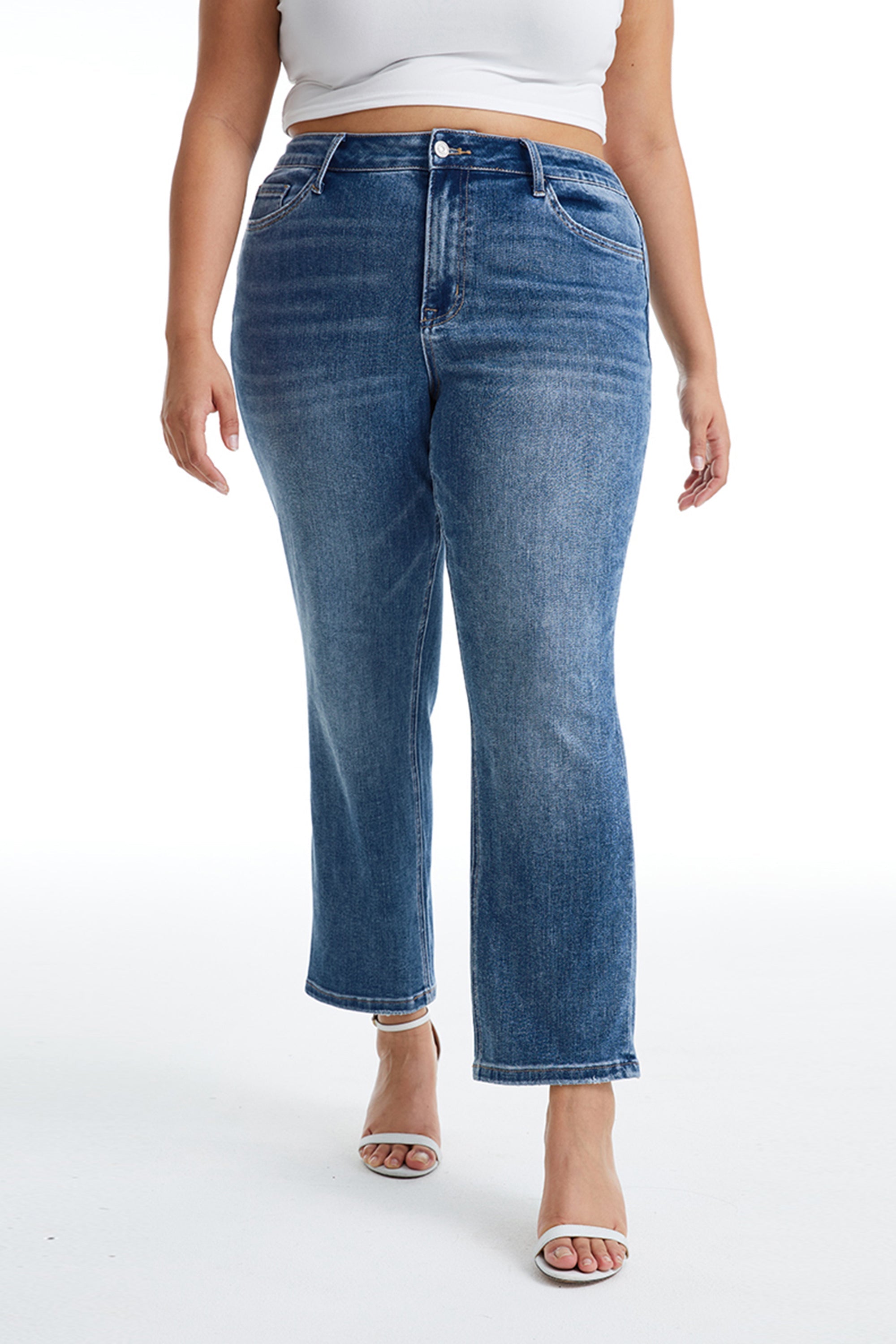 Plus High Rise Straight Leg