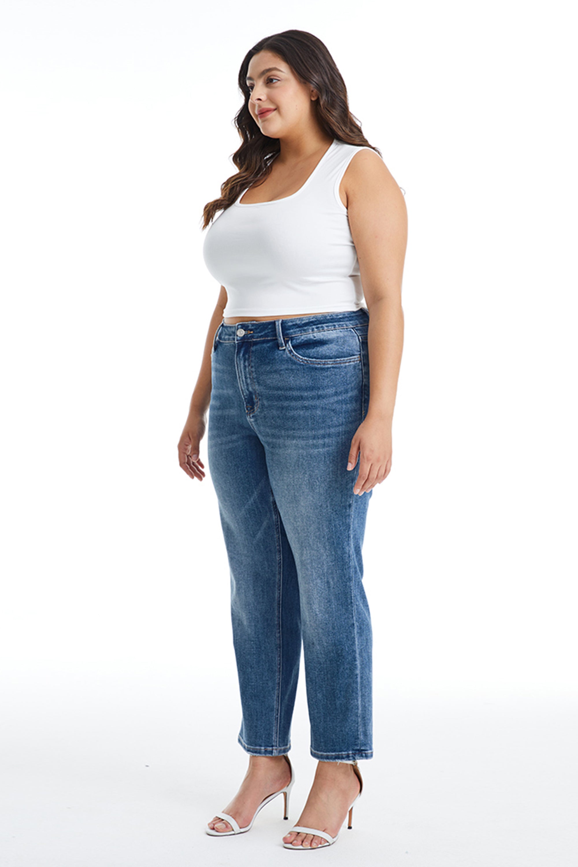 Plus High Rise Straight Leg