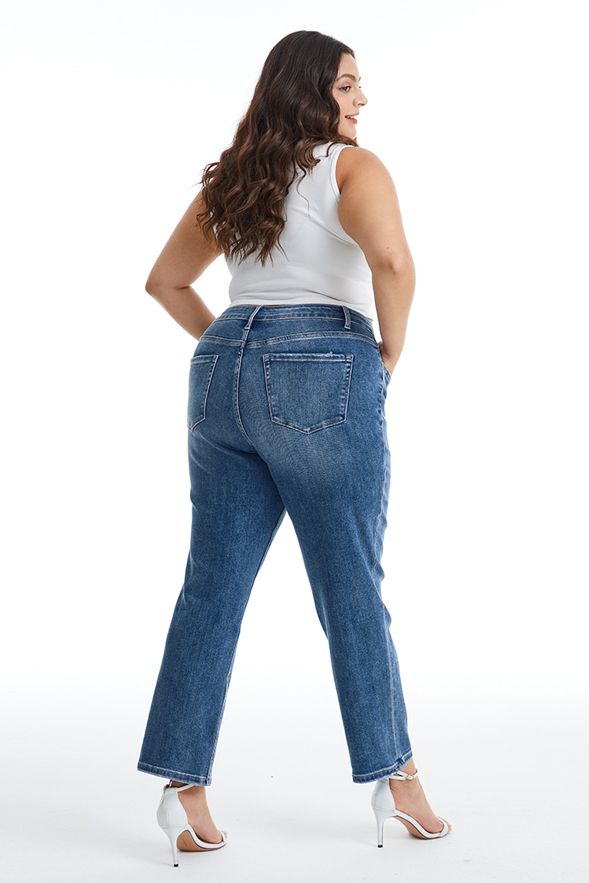 Plus High Rise Straight Leg