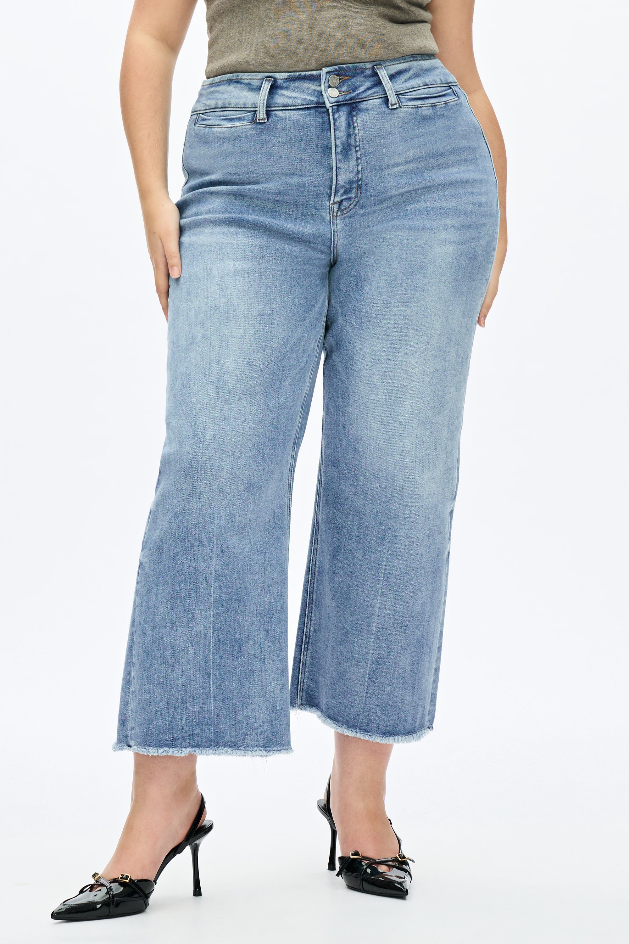 Plus High Rise Wide Leg