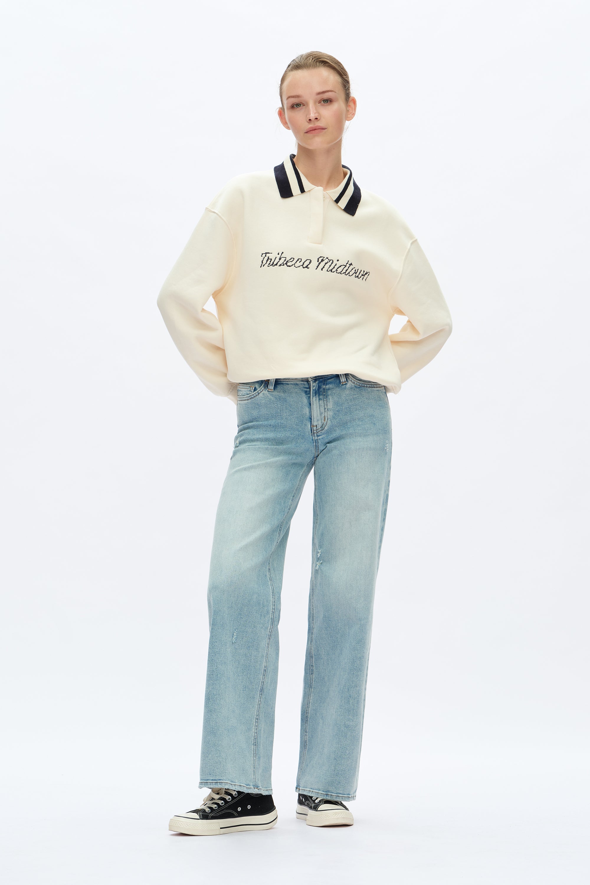 Mid Rise Wide Leg