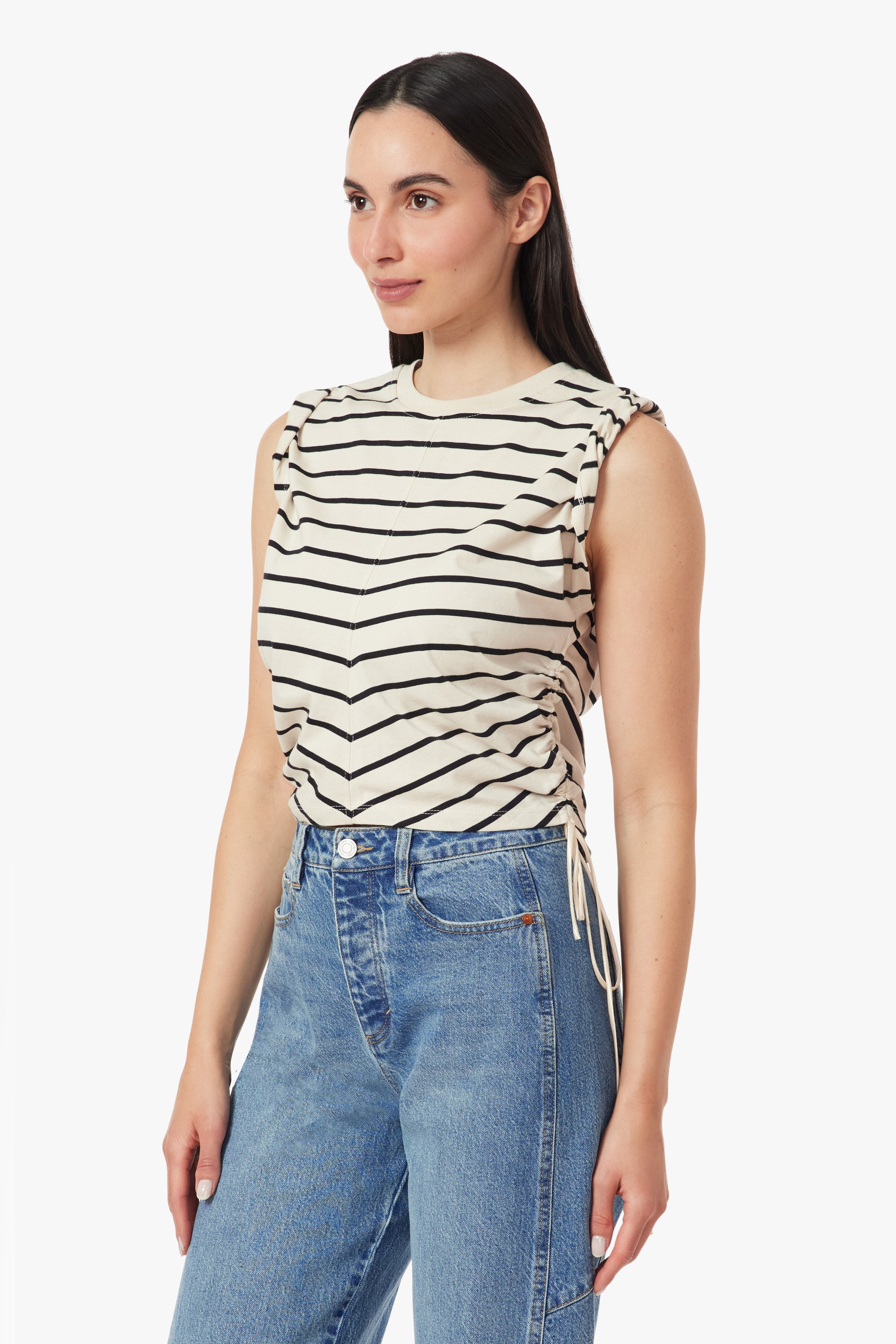 The Luna Top-Ecru/Jet Black