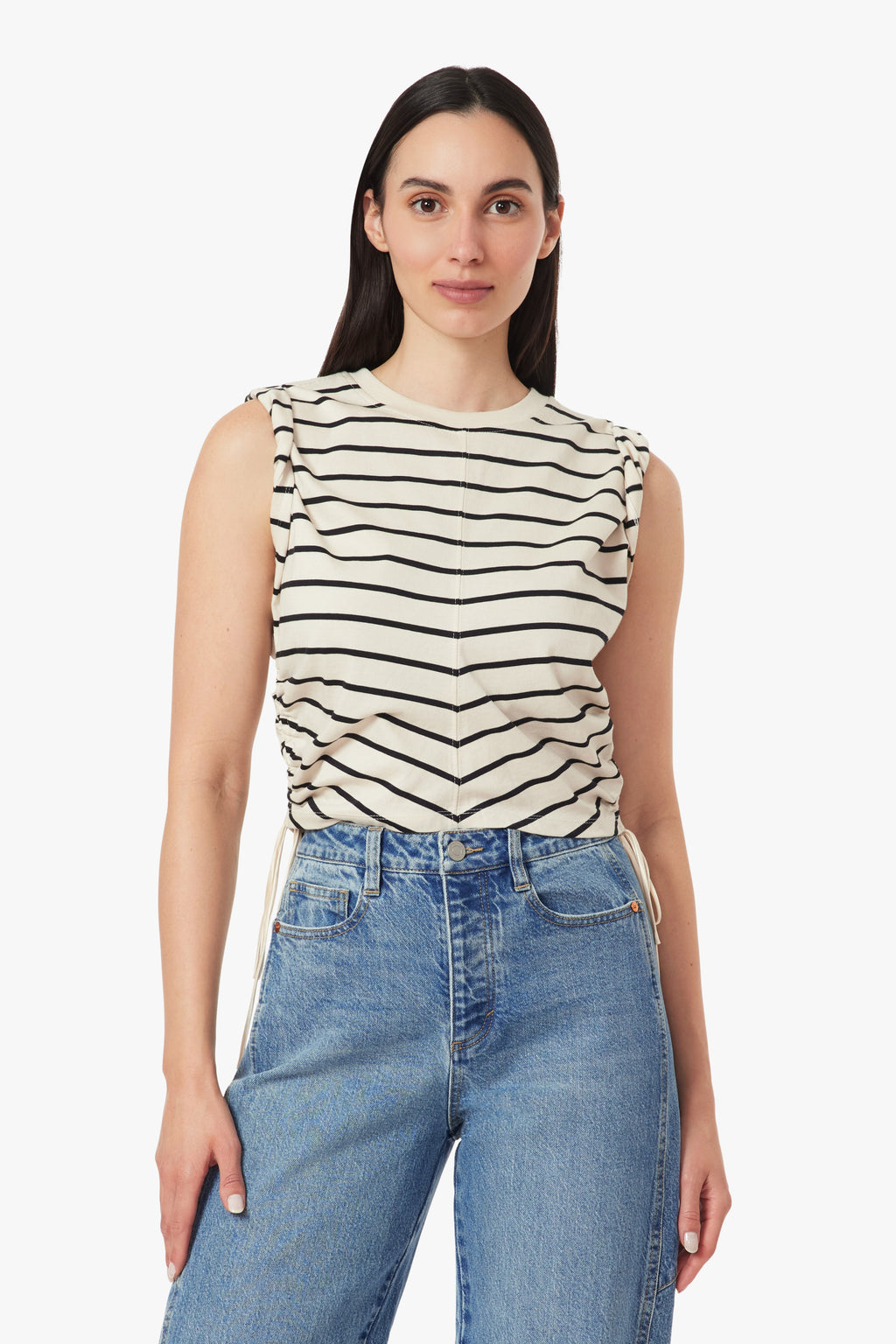 The Luna Top-Ecru/Jet Black