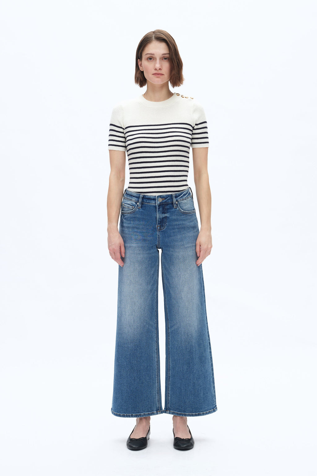 Lisa Mid Rise Wide Leg