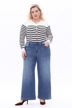 Plus High Rise Wide Leg-Bluebell
