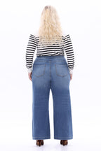Plus High Rise Wide Leg-Bluebell