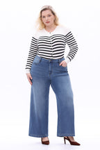 Plus High Rise Wide Leg-Bluebell