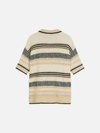 Structure Dropped Shoulder Knitted Polo