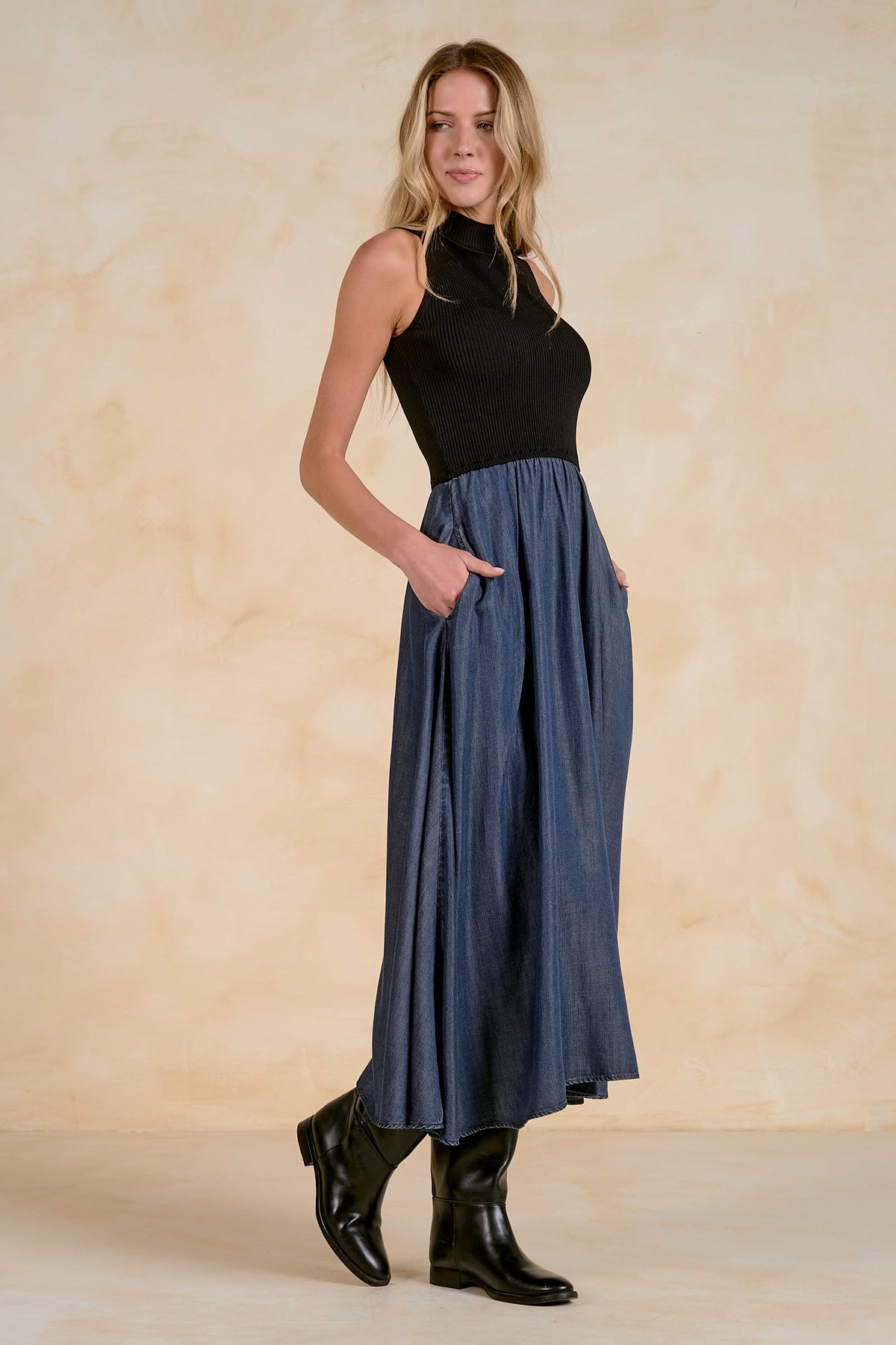 Maxi Mock Neck Sleeveless