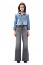 Gray High Rise Wide Leg
